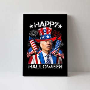 Funny Joe Biden 4th Of July Happy Halloween Firework Canvas