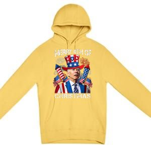 Funny Joe Biden Merry 4th Of Christmas 4th Of July Firework Premium Pullover Hoodie