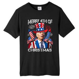 Funny Joe Biden Merry 4th Of Christmas 4th Of July Firework Tall Fusion ChromaSoft Performance T-Shirt