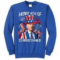 Funny Joe Biden Merry 4th Of Christmas 4th Of July Firework Sweatshirt