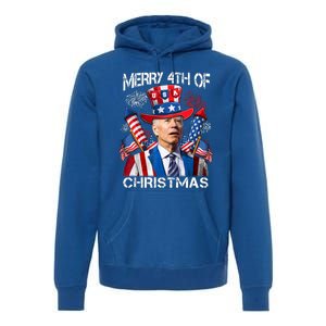 Funny Joe Biden Merry 4th Of Christmas 4th Of July Firework Premium Hoodie