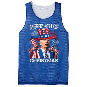 Funny Joe Biden Merry 4th Of Christmas 4th Of July Firework Mesh Reversible Basketball Jersey Tank