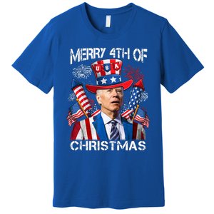 Funny Joe Biden Merry 4th Of Christmas 4th Of July Firework Premium T-Shirt