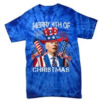 Funny Joe Biden Merry 4th Of Christmas 4th Of July Firework Tie-Dye T-Shirt