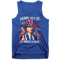 Funny Joe Biden Merry 4th Of Christmas 4th Of July Firework Tank Top