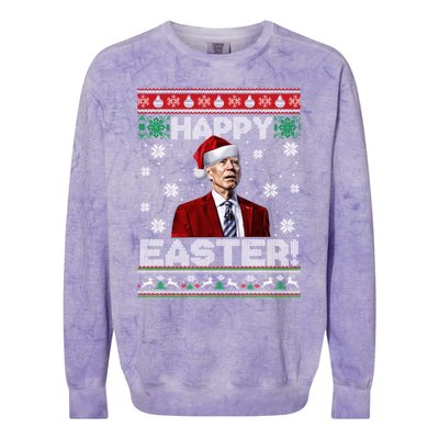 Funny Joe Biden Happy Easter Ugly Christmas Sweater Colorblast Crewneck Sweatshirt