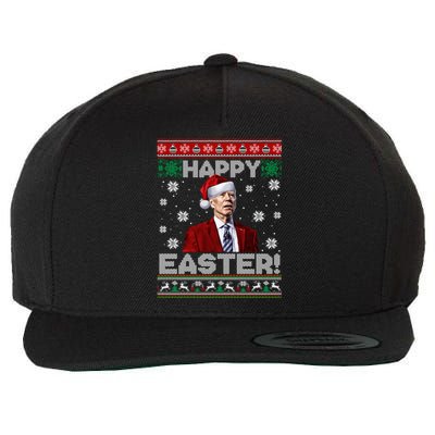 Funny Joe Biden Happy Easter Ugly Christmas Sweater Wool Snapback Cap