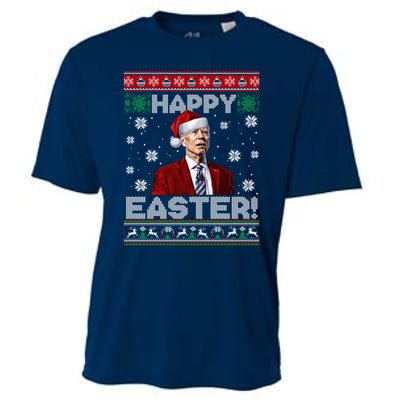 Funny Joe Biden Happy Easter Ugly Christmas Sweater Cooling Performance Crew T-Shirt