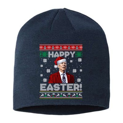 Funny Joe Biden Happy Easter Ugly Christmas Sweater Sustainable Beanie