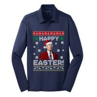 Funny Joe Biden Happy Easter Ugly Christmas Sweater Silk Touch Performance Long Sleeve Polo