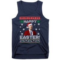 Funny Joe Biden Happy Easter Ugly Christmas Sweater Tank Top