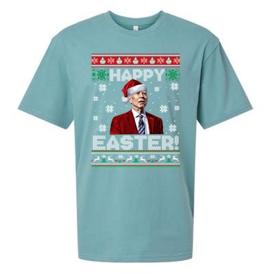 Funny Joe Biden Happy Easter Ugly Christmas Sweater Sueded Cloud Jersey T-Shirt