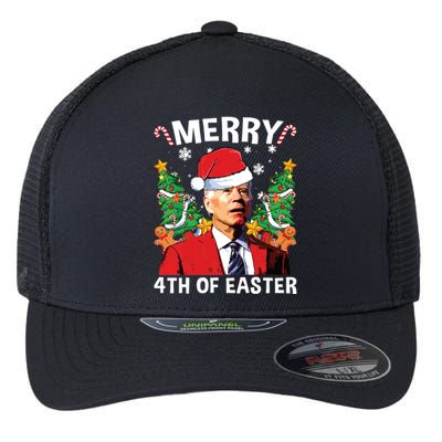 Funny Joe Biden Christmas Santa Hat Merry 4th Of Easter Xmas Flexfit Unipanel Trucker Cap