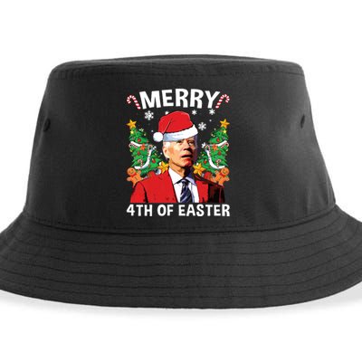 Funny Joe Biden Christmas Santa Hat Merry 4th Of Easter Xmas Sustainable Bucket Hat