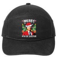 Funny Joe Biden Christmas Santa Hat Merry 4th Of Easter Xmas 7-Panel Snapback Hat