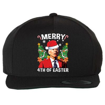 Funny Joe Biden Christmas Santa Hat Merry 4th Of Easter Xmas Wool Snapback Cap