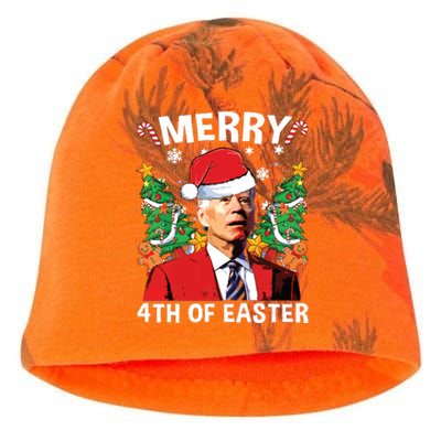 Funny Joe Biden Christmas Santa Hat Merry 4th Of Easter Xmas Kati - Camo Knit Beanie