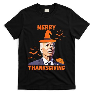 Funny Joe Biden Confused Merry Thanksgiving Happy Halloween T-Shirt