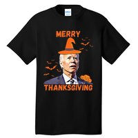 Funny Joe Biden Confused Merry Thanksgiving Happy Halloween Tall T-Shirt