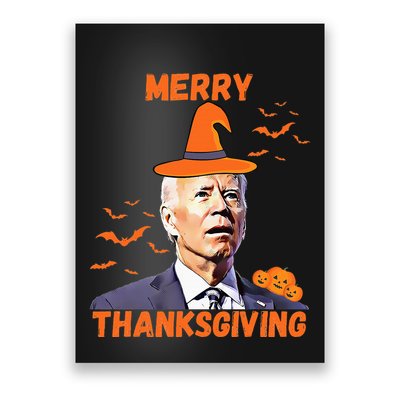 Funny Joe Biden Confused Merry Thanksgiving Happy Halloween Poster