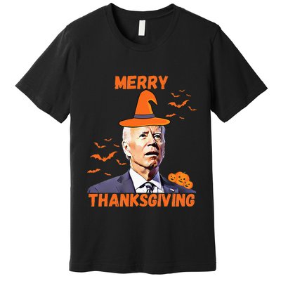 Funny Joe Biden Confused Merry Thanksgiving Happy Halloween Premium T-Shirt