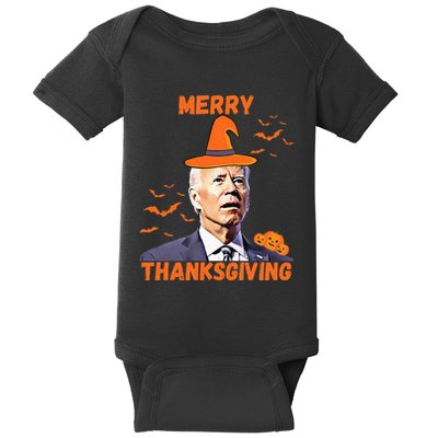 Funny Joe Biden Confused Merry Thanksgiving Happy Halloween Baby Bodysuit