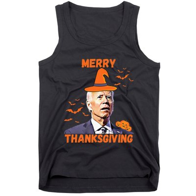 Funny Joe Biden Confused Merry Thanksgiving Happy Halloween Tank Top