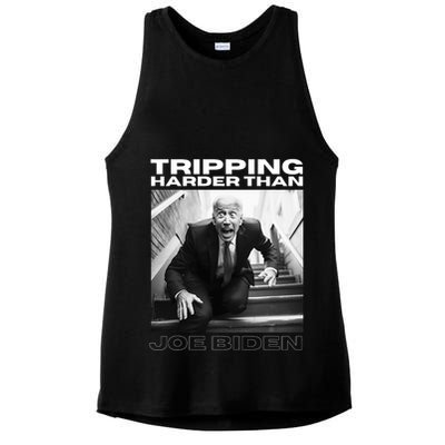 Funny Joe Biden Tripping Harder Than Joe Biden Ladies PosiCharge Tri-Blend Wicking Tank