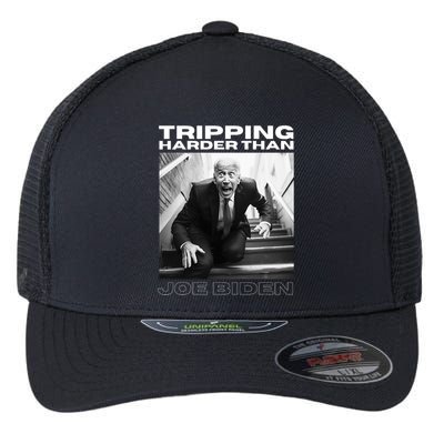 Funny Joe Biden Tripping Harder Than Joe Biden Flexfit Unipanel Trucker Cap