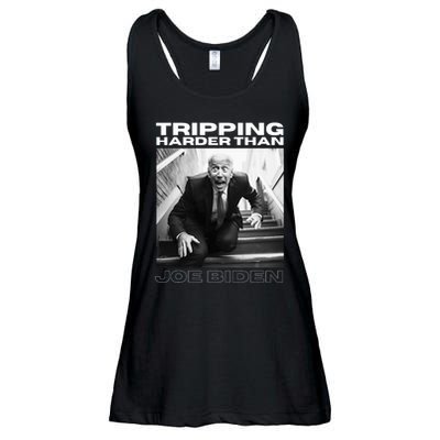 Funny Joe Biden Tripping Harder Than Joe Biden Ladies Essential Flowy Tank