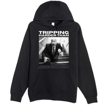 Funny Joe Biden Tripping Harder Than Joe Biden Premium Pullover Hoodie