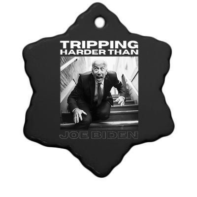 Funny Joe Biden Tripping Harder Than Joe Biden Ceramic Star Ornament