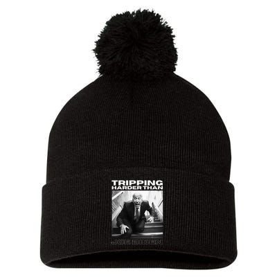 Funny Joe Biden Tripping Harder Than Joe Biden Pom Pom 12in Knit Beanie