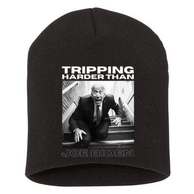 Funny Joe Biden Tripping Harder Than Joe Biden Short Acrylic Beanie