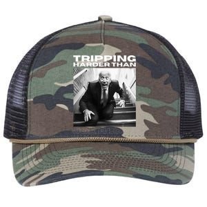 Funny Joe Biden Tripping Harder Than Joe Biden Retro Rope Trucker Hat Cap