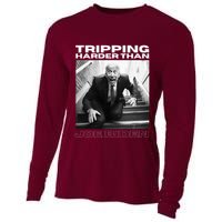 Funny Joe Biden Tripping Harder Than Joe Biden Cooling Performance Long Sleeve Crew