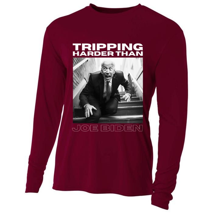 Funny Joe Biden Tripping Harder Than Joe Biden Cooling Performance Long Sleeve Crew