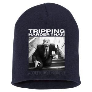 Funny Joe Biden Tripping Harder Than Joe Biden Short Acrylic Beanie