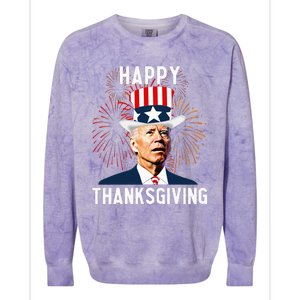 Funny Joe Biden Thanksgiving For Fourth Of July Colorblast Crewneck Sweatshirt