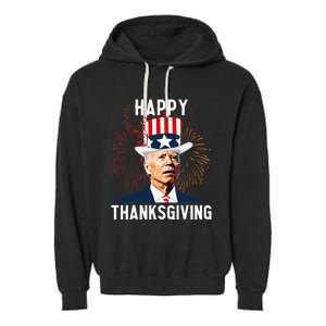 Funny Joe Biden Thanksgiving For Fourth Of July Garment-Dyed Fleece Hoodie