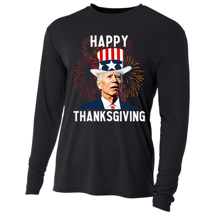 Funny Joe Biden Thanksgiving For Fourth Of July Cooling Performance Long Sleeve Crew