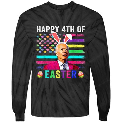 Funny Joe Biden Confused Merry 4th Of Easter Day Tie-Dye Long Sleeve Shirt