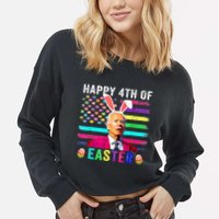 Funny Joe Biden Confused Merry 4th Of Easter Day Cropped Pullover Crew