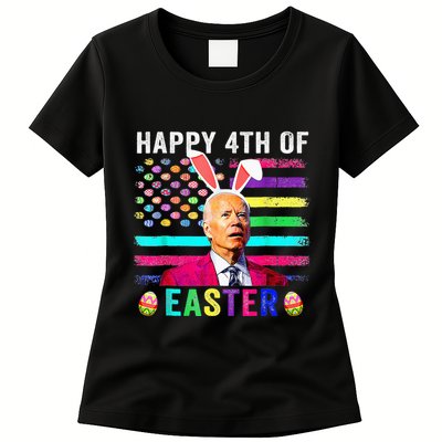 Funny Joe Biden Confused Merry 4th Of Easter Day Womens T-Shirt