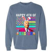 Funny Joe Biden Confused Merry 4th Of Easter Day Garment-Dyed Sweatshirt