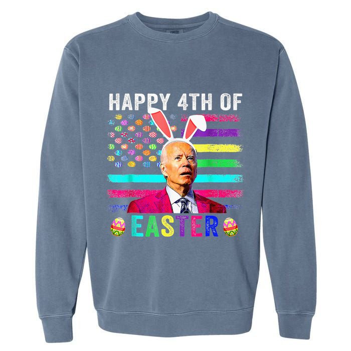 Funny Joe Biden Confused Merry 4th Of Easter Day Garment-Dyed Sweatshirt