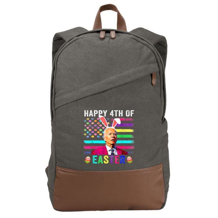 Funny Joe Biden Confused Merry 4th Of Easter Day Cotton Canvas Backpack