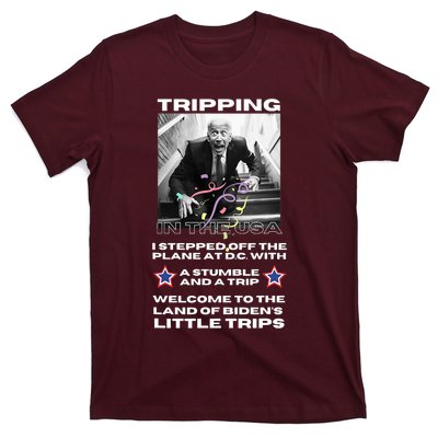 Funny Joe Biden Tripping In The USA T-Shirt