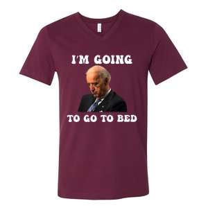 Funny Joe Biden I’m Going To Go To Bed Anti Biden Liberal V-Neck T-Shirt