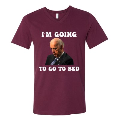 Funny Joe Biden I’m Going To Go To Bed Anti Biden Liberal V-Neck T-Shirt